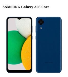 Smartphone Samsung Galaxy A03 Core Azul, Tela de 6.5", 4G+Wi-Fi, And. 11, Câm. Tras. de 8MP, Frontal de 5MP, 2GB RAM, 32GB